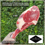 Beef rib TOMAHAWK Australia STEER (young cattle) DIAMANTINA frozen portioned 1 rib +/- 1.6kg (price/kg)